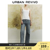 URBAN REVIVO UR2024夏季女装休闲时髦复古水洗阔腿牛仔长裤UWH840047 浅蓝 30