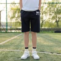 Kappa Kids男童短裤2024夏季新款中大童透气清凉速干运动裤薄款儿童裤子 深牛仔蓝 1