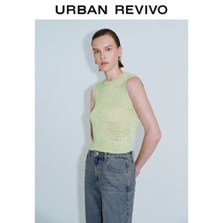 URBAN REVIVO 女魅力时尚薄荷曼波无袖修身针织衫 UWG940185 浅绿 L