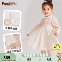 PawinPaw卡通小熊童装2024年春夏女宝宝公主风小碎花连衣裙 粉色/25 090