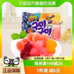 韓國進口LOTTE休閑零食混合水果味果汁軟糖70gqq糖兒童橡皮糖