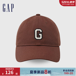 Gap 盖璞 男装2024夏季大G拼接logo棒球帽复古运动百搭鸭舌帽545413 棕色 ONESIZE
