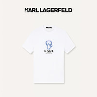 Karl Lagerfeld卡尔拉格斐轻奢老佛爷男装 2024夏白色KARL图案短袖T恤 白色 46