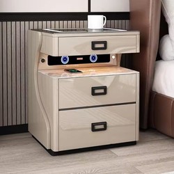 TIGER 虎牌 智能無線床頭柜智能現代簡約無線充電指紋鎖床邊柜保險箱一體