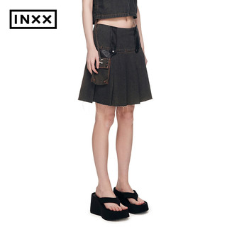 英克斯（inxx）时尚潮牌春女式牛仔短裙半身裙XXE1030281 牛仔色