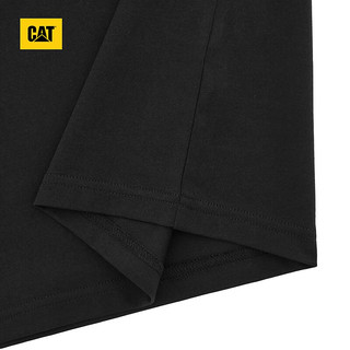 CAT卡特24春夏男户外棉感舒适经典logo印花圆领短袖T恤 黑色 2XL