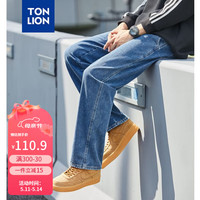 唐狮 TONLION牛仔长裤男2024春夏基础抽绳直筒裤宽松潮 复古蓝 XL