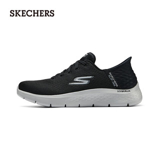 Skechersslip ins系列小黄人24年夏男鞋缓震健步鞋216505 黑色/灰色/BKGY 46