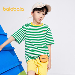 balabala 巴拉巴拉 男童短袖t恤 绿白色调- 100cm