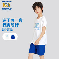 SKECHERS 斯凯奇 男女童短袖夏季抗菌T恤短裤两件套儿童运动套装P224K093