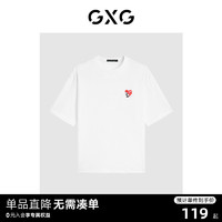 GXG 男装 双色趣味印花简约休闲圆领短袖T恤男士上衣 24年夏季新品