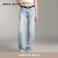 MISS SIXTY 2024夏季新款牛仔裤含天丝复古磨白直筒裤休闲风百搭