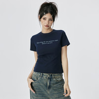 UFZ 「轻氧凉感」美式复古辣妹短款紧身上衣夏季潮牌t恤女生短袖