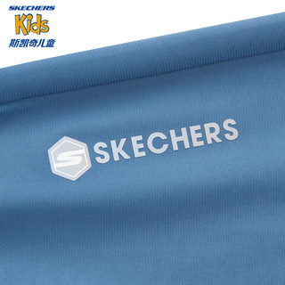 Skechers斯凯奇童装男童针织长裤儿童时尚休闲裤凉感防晒运动裤P224B075 花冠蓝/01P1 175cm