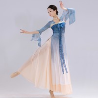 古典舞舞蹈服女漢唐齊胸飄帶身韻飄逸長款紗衣中國舞演出服裝