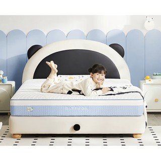 喜墩墩 熊猫白+喜安安 卡通儿童床+床垫 150*200cm