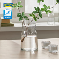 IKEA 宜家 TIDVATTEN提瓦顿小清新透明玻璃花瓶装饰桌面摆件瓶子