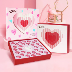 dove德芙520情人节巧克力高级心跳礼盒装心语德福爱心礼物送女友男友