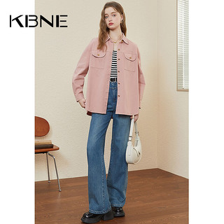 KBNE衬衫女上衣时尚洋气小衫2024春季法式独特别致衬衣 粉色 M