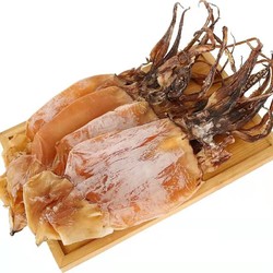 九味天 大號魷魚干500g約2-6只 干魷魚尤魚干海產品海鮮干貨北海魷魚片