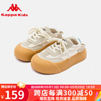 Kappa 卡帕 Kids卡帕童鞋儿童鞋男童运动鞋子新款经典百搭休闲鞋女童跑步鞋 米色 36码适合脚长224mm