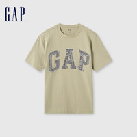 Gap 男女款拼接字母logo短袖T恤