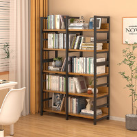立构 钢制书架一体靠墙家用书房落地书柜置物架图书馆收纳储物柜展示柜