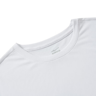 鸿星尔克（ERKE）短袖T恤男夏季圆领透气白色运动休闲百搭轻便夏装上衣男 正白2098 2XL/180