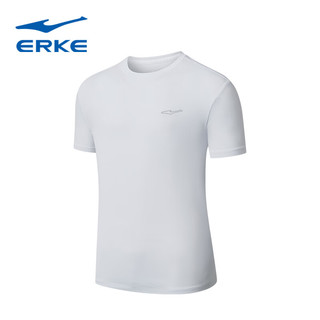 鸿星尔克（ERKE）短袖T恤男夏季圆领透气白色运动休闲百搭轻便夏装上衣男 正白2098 2XL/180