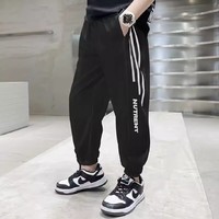 荣轩格 男童夏季运动裤 D014-黑色 薄款冰丝 110cm