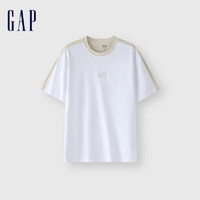 Gap 盖璞 男女款吸湿速干凉感拼色logo短袖T恤 464169