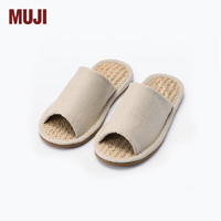 MUJI 男女通用 马来草拖鞋 前开 男式女式 无性别 JKAB9A4S 原色 240mm M/38码(2.0)