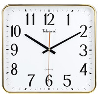 Telesonic 天王星 方形挂钟客厅创意钟表现代简约钟时尚个性时钟卧室石英钟33cm