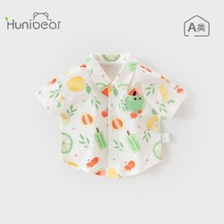 欢喜小熊 男童短袖衬衫夏装婴儿宝宝夏季衬衣儿童衣服夏天上衣童装