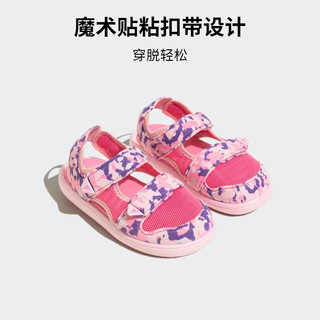 adidas WATER SANDAL CT魔术贴包头凉鞋男女小童阿迪达斯轻运动 粉色/紫色 28(165mm)
