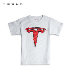 tesla特斯拉童装涂鸦版t标短袖t恤纯棉制成童趣灵感儿童上衣