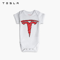 TESLA 特斯拉 「涂鸦版 T 标」婴儿连体衣纯棉制造舒适合体童趣