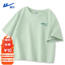 WARRIOR 回力 水绿色短袖T恤女2024年夏季新款短款小个子显瘦