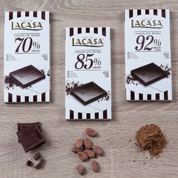 LACASA 樂卡莎 70%85%92%黑巧克力100g可可脂西班牙進口