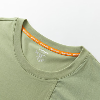迷你巴拉巴拉男童短袖T恤夏季速干凉感亲子装父子装宽松T恤上衣 粉绿40333 170cm