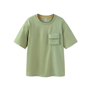 迷你巴拉巴拉男童短袖T恤夏季速干凉感亲子装父子装宽松T恤上衣 粉绿40333 170cm