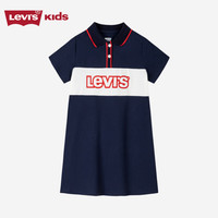 LEVI'S李维斯童装夏季儿童短袖连衣裙女童裙子休闲T恤裙 深靛蓝 110/52