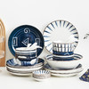 BW 博为 碗碟套装陶瓷碗盘家用日式餐具套装简约碗筷组合创意手绘 29头