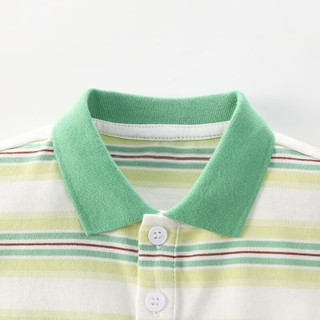 拉比树童装男童纯棉条纹T恤2024年夏季新款宝宝休闲短袖Polo衫上衣潮