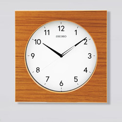 SEIKO 精工 時鐘家用免打孔鐘表12英寸29cm掛表簡約客廳臥室方形掛鐘