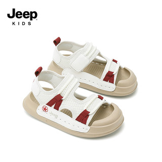 Jeep吉普儿童凉鞋男童夏季包头沙滩鞋女童轻便2024中大童宝宝鞋子 米红 36码 鞋内长约23.2cm