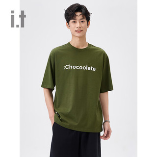 :CHOCOOLATE it 男装基础短袖T恤2024夏季简约日常半袖001070 BKX/黑色 2XL