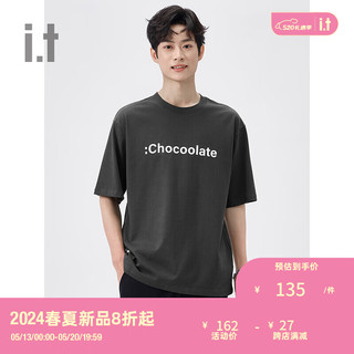 :CHOCOOLATE it 男装基础短袖T恤2024夏季简约日常半袖001070 GYD/灰色 2XL