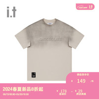 :CHOCOOLATE it 男装水洗做旧短袖T恤2024夏季潮流酷感002810 BGL/棕色 2XL