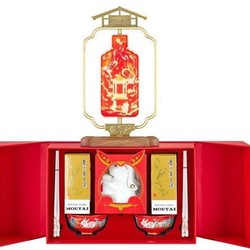 MOUTAI 茅台 兔年新春纳福礼盒200ml*2 53度200ml飞天碗筷灯具套装